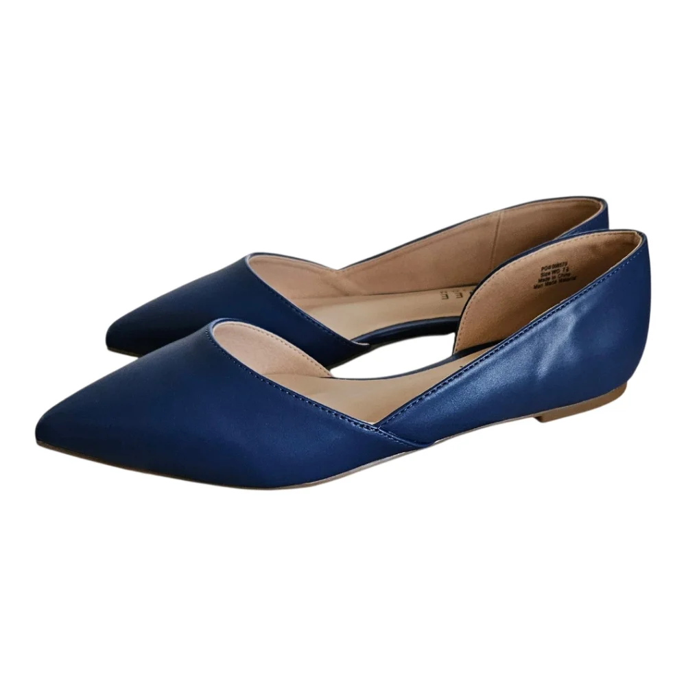 Journee Collection Cortni Blue Pointed Toe D'Orsay Flats Sz 7.5 NIB